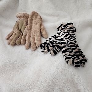 Assorted fleece & velvet gloves women's M/L